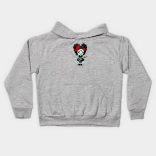 Sugar Skull Girl Playing Bahamas Flag Guitar Kids Hoodie